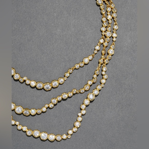 ALEXIS BITTAR • Asterales Gold Triple Layered Necklace - Picture 3 of 5